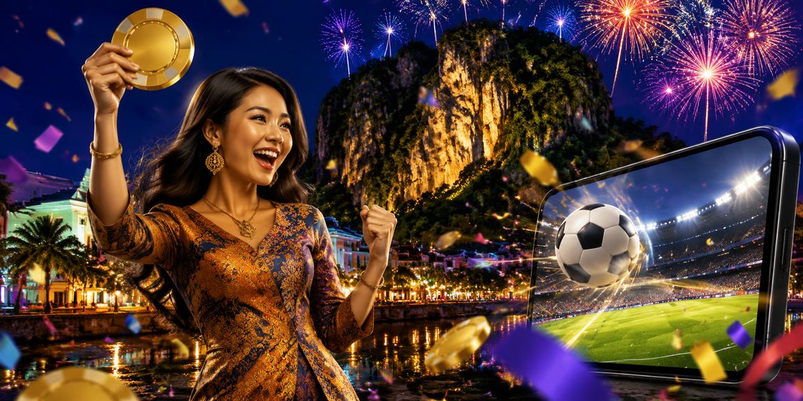 Pengguna Ipoh mengakses kasino mudah alih dengan pakaian batik khas Malaysia